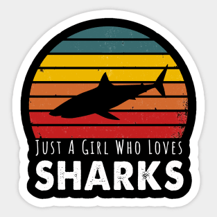 Just A Girl Who Loves Sharks Sticker